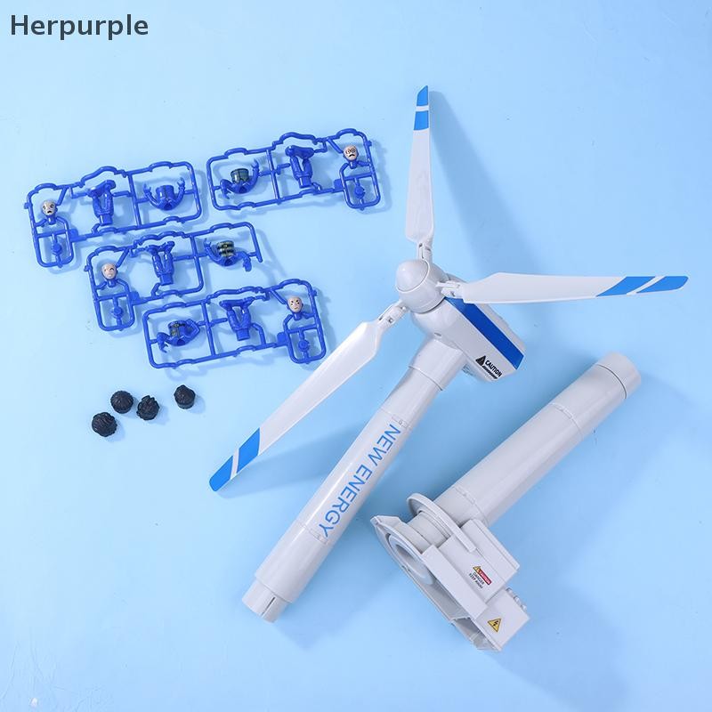 Herpurple 1 ชุด Wind Turbine รุ่นกังหันลมขนาดใหญ่จําลอง Windmill ชุดวิทยาศาสตร์ของเล่นเด็ก TH ราคา ถูกที่สุด ดีลบีเคเค แกลเลอรีภาพที่ 2