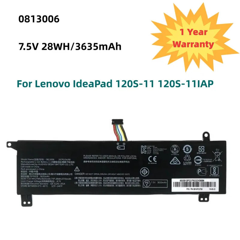Laptop Battery0813006 7.5V 28WH/3635mAh 5B10P18554 5B10P23790 BSNO485490 For IdeaPad 120S-11 120S-11