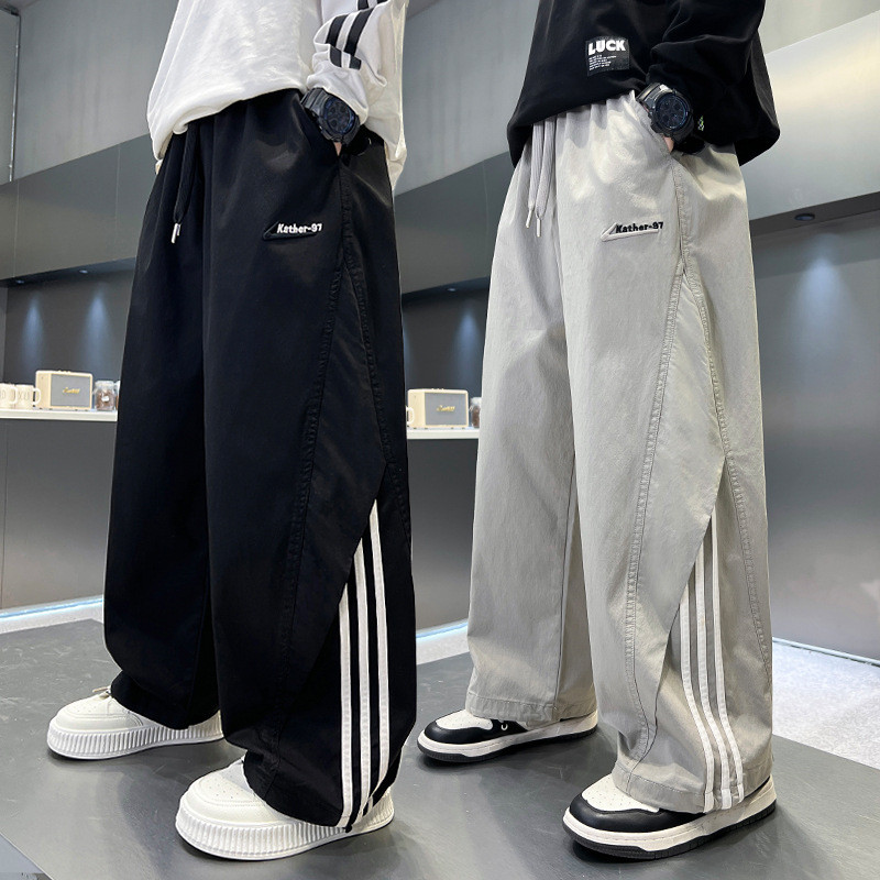 130-160CM กางเกงคาร์โก้เด็กผู้ชาย กางเกงขายาวเด็กแฟชั่น ผ้าคุณภาพดี ระบายอากาศได้สะดวกสบาย เอวยางยืด 【จัดส่งจากประเทศไทย】