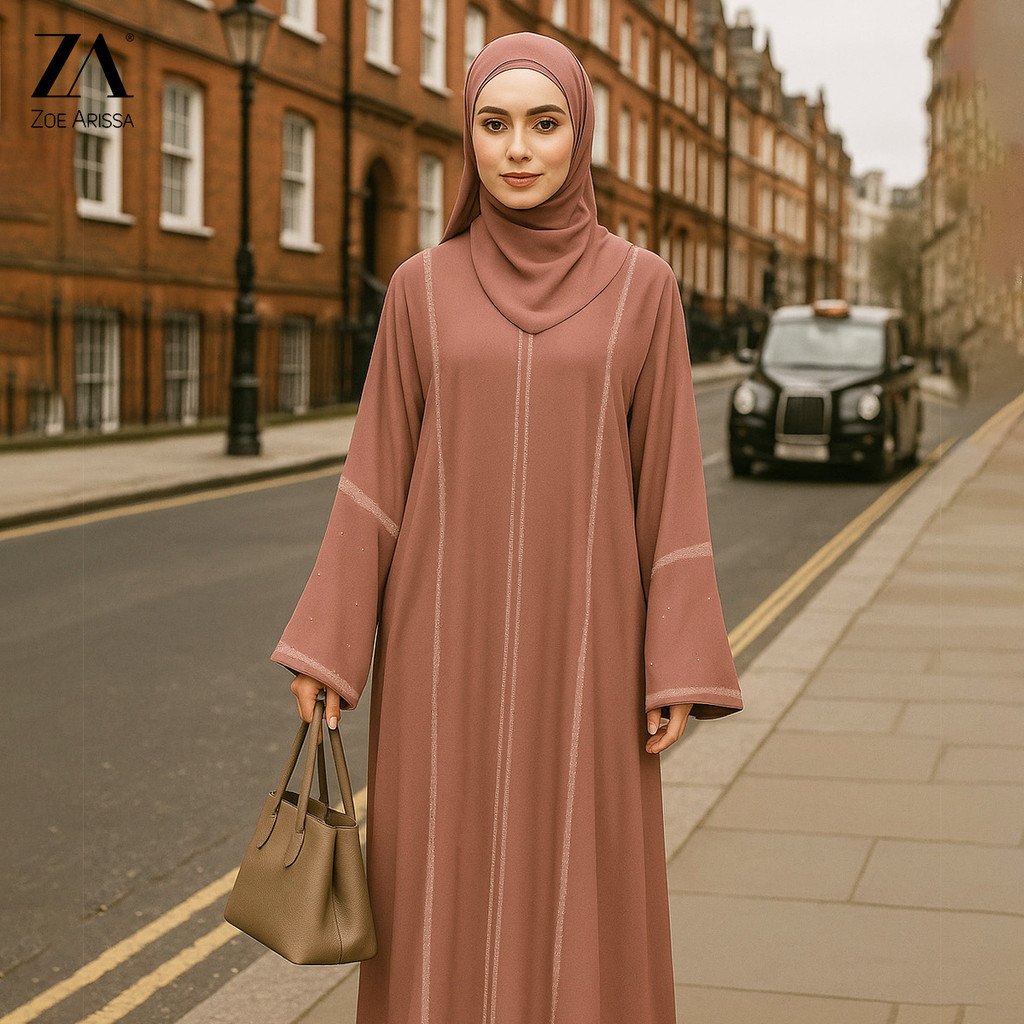 Rabia Barirah ABAYA CARDIGAN REMIUM SATIN UMRAH DIAMOND RAYA 2025 MUSLIMAH WANITA LOOSE JUBAH LABUH 