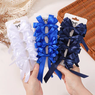 กิ๊บติดผมโบว์เนคไท 2 ชิ้น สีทึบ สำหรับเด็กและสาว