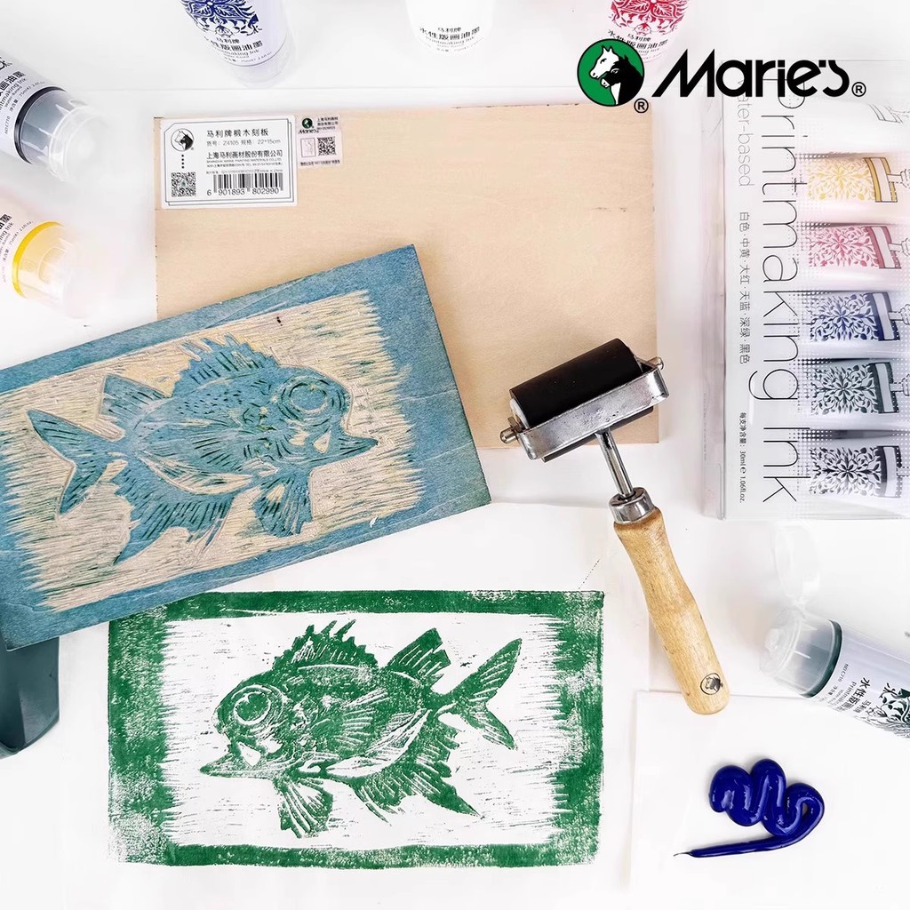 6 สี 30 ml/ชิ้น Water-based Printing Ink Set เริ่มต้นนักเรียน Woodcut Board ภาพวาดหมึกสีศิลปะเม็ดสี