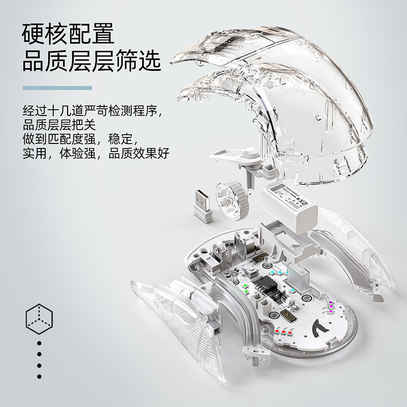 Attack Shark XPRO Transparent.G เมาส์เกมคอมพิวเตอร์โน๊ตบุ๊ค RGB แบบมีสายสํานักงานปิดเสียง 8.5