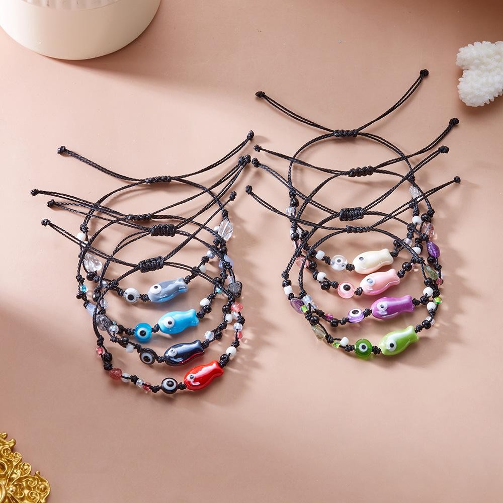Local shipment Local delivery within 24 hours Creative Ceramic Fish Eye Beaded Woven Bracelet
