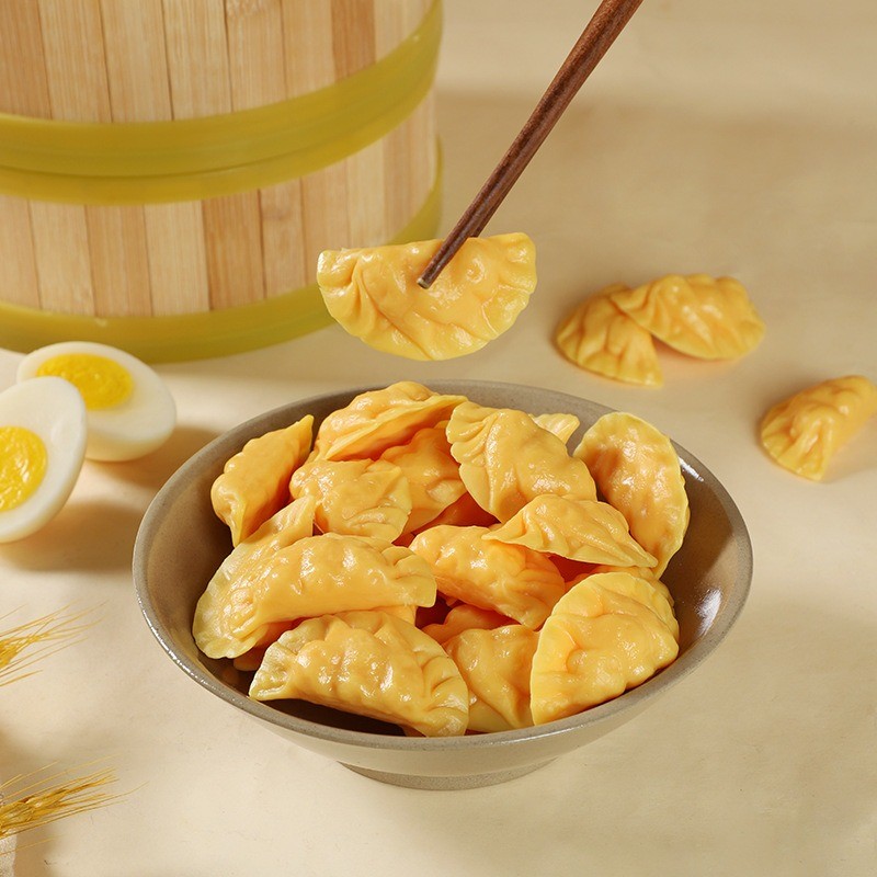 ประดิษฐ์มินิไข่ Jiaoxi เกี๊ยวจําลองสมจริง MINI Dumpling Wonton อาหาร Props ตกแต่งบ้านห้องครัวการถ่าย