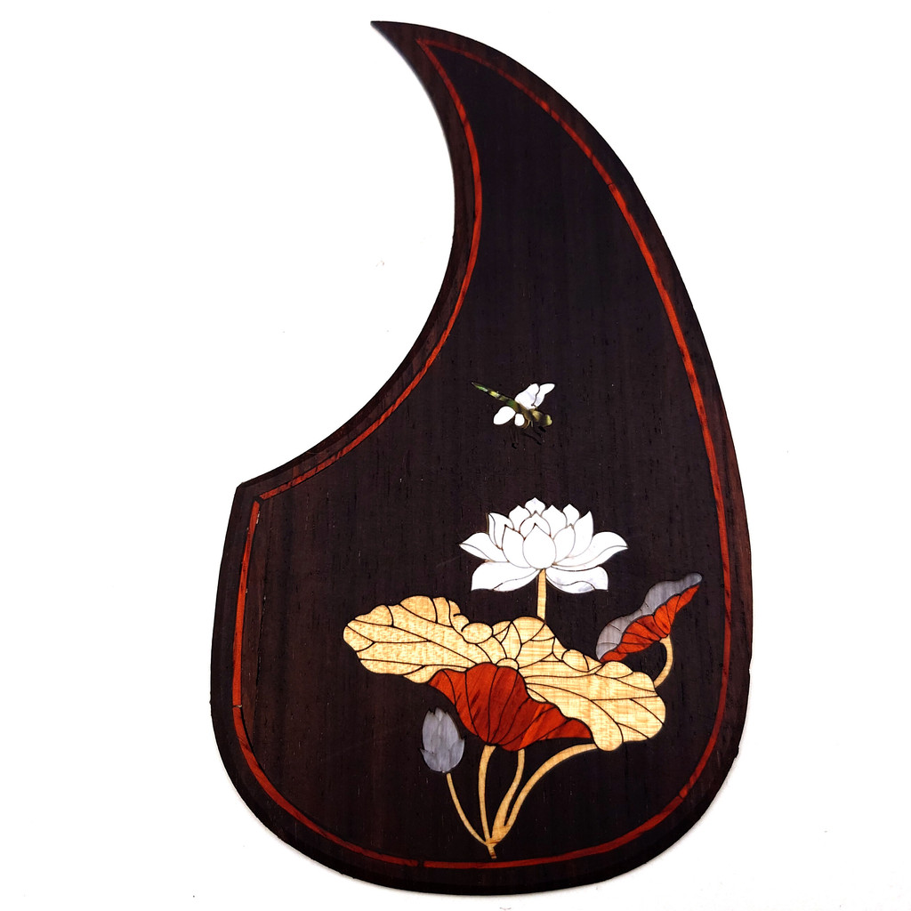 Martin D45 Acoustic Guitar Pickguard ไม้เนื้อแข็งฝัง Abalone Flower