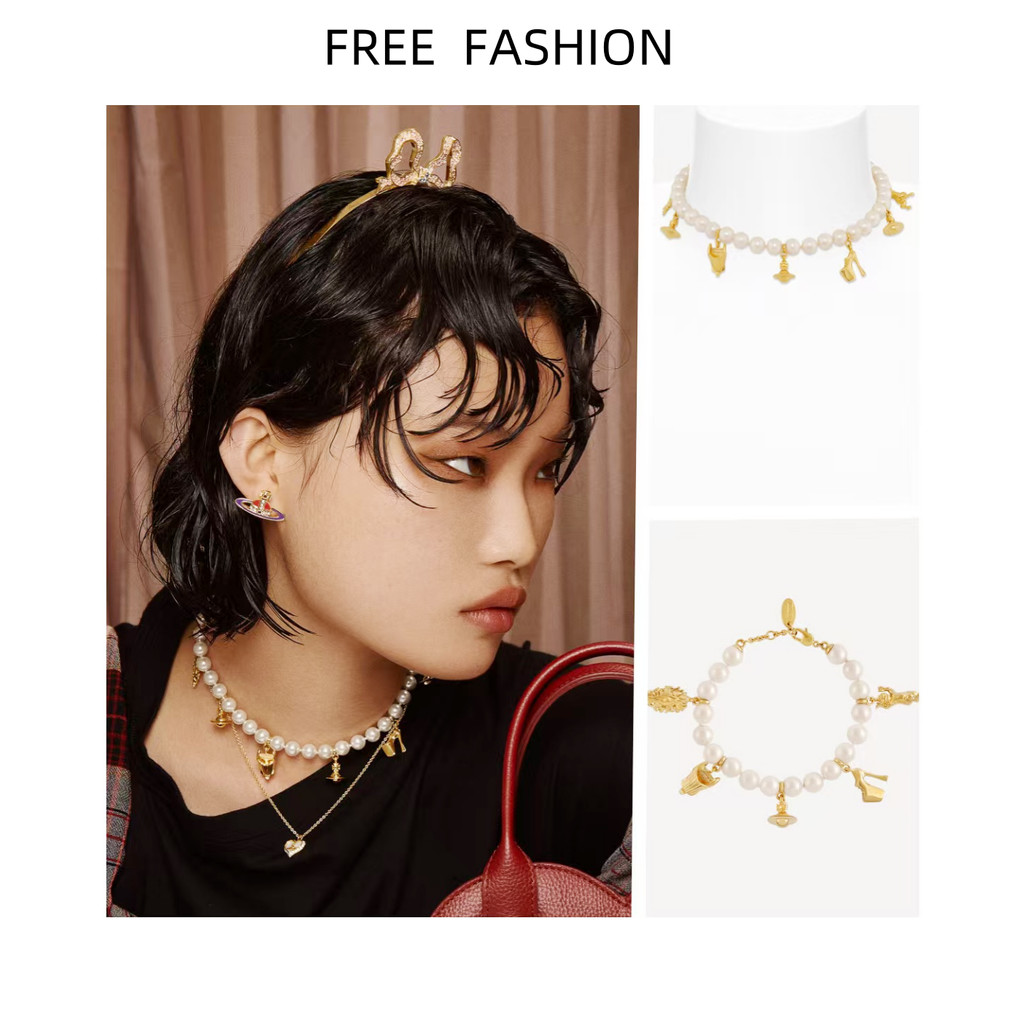 สร้อยคอมัลติพีนด์สไตล์ปังค์ เพอร์ล สำหรับผู้หญิง