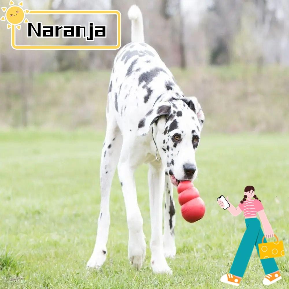 NARANJA Kong ของเล่นสุนัข, ของเล่นลูกสุนัข Erratic Bounce Kong คลาสสิก, ของเล่นเคี้ยวยางทนทาน