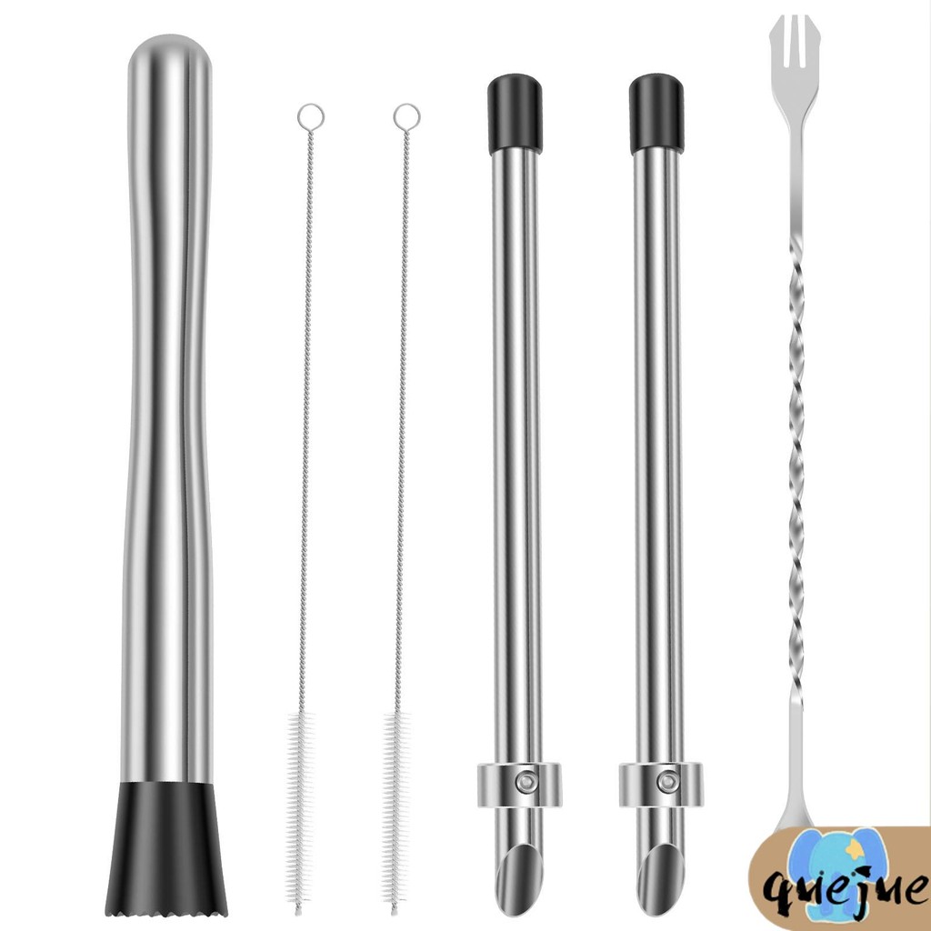 เครื่องมือเจาะฟาง Muddler ฝาพลาสติกฟาง Puncher แปรงสําหรับร้านกาแฟ Lemonade Stand Home SHOPQJC2798