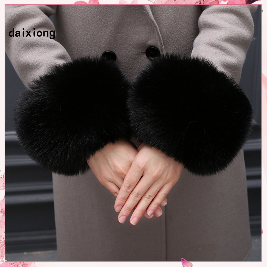 <daixiong>Faux Fur Trimสําหรับเสื้อFluffy Faux Fur Cuffsสําหรับเสื้อแจ็คเก็ตสไตล์ฤดูหนาวอุปกรณ์เสริม