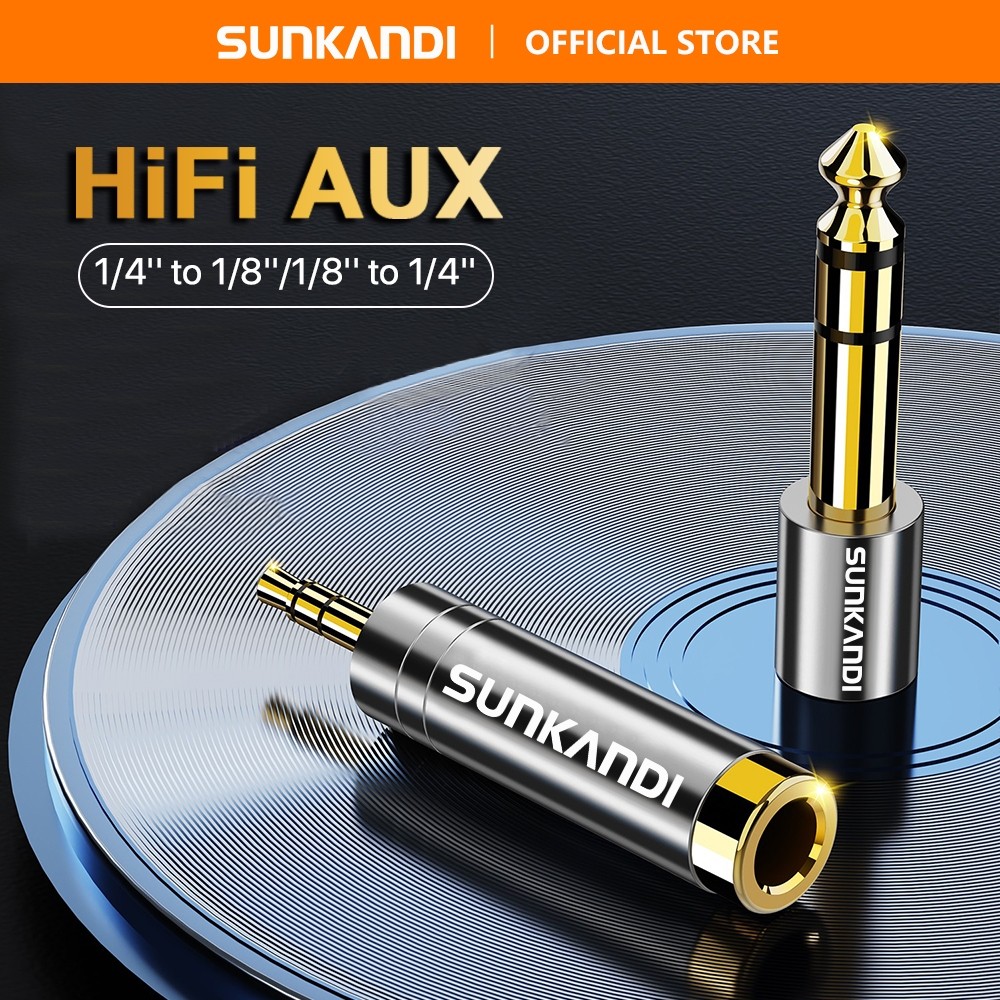 ซันคานี 6.35มม.ชายถึง3.5มม.หญิง/3.5มม.ชายถึง6.5มม.สเตอริโอหญิงหูฟังอะแดปเตอร์แจ็คเสียงปลั๊ก