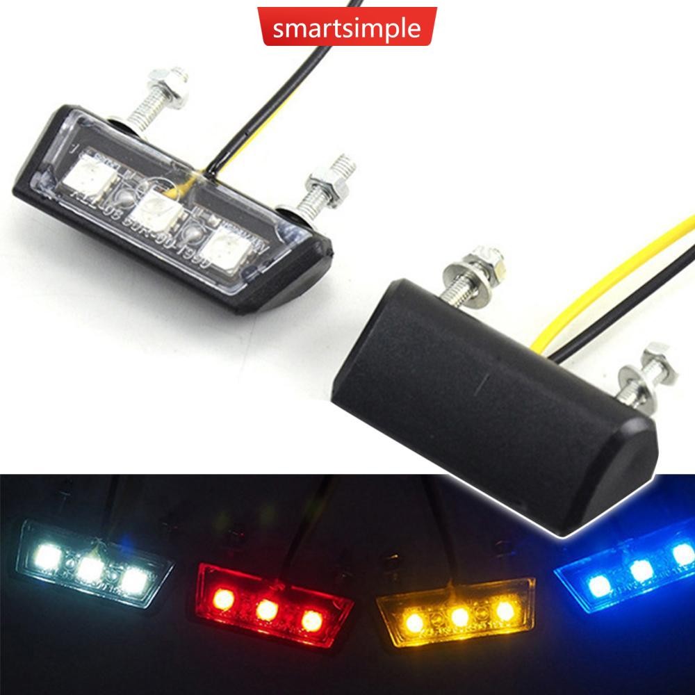SMARTSIMPLE 1 PC Universal 12V ป้ายทะเบียนรถจักรยานยนต์ไฟ LED กันน้ํารถจักรยานยนต์ไฟด้านหลังไฟท้ายไฟ