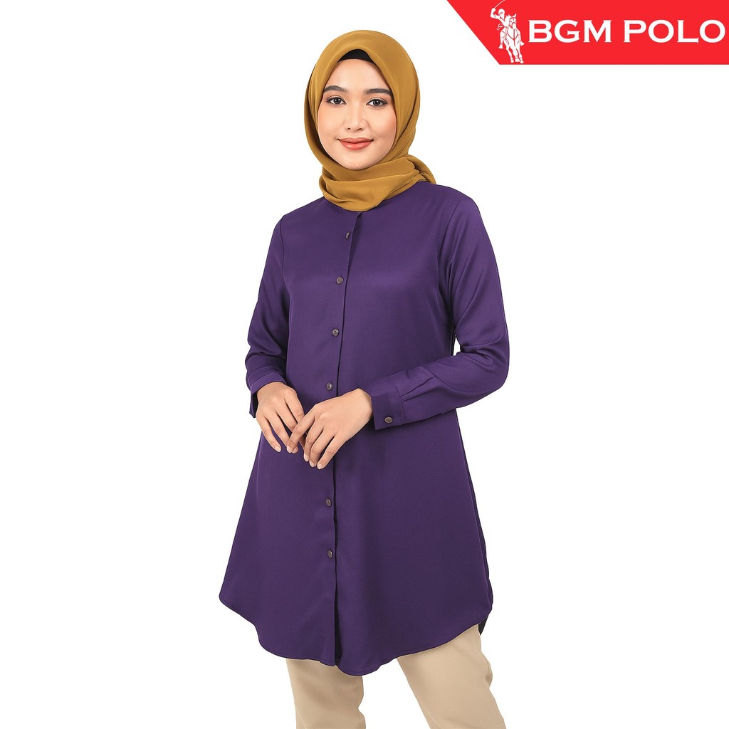 BGM POLO ผู้หญิง BLOUSE ALEEYA MUSLIMAH WANITA BABY CRAFT KAIN COREPE -BP-WB339BCC-BPP(N8) เสื้อผ้า 