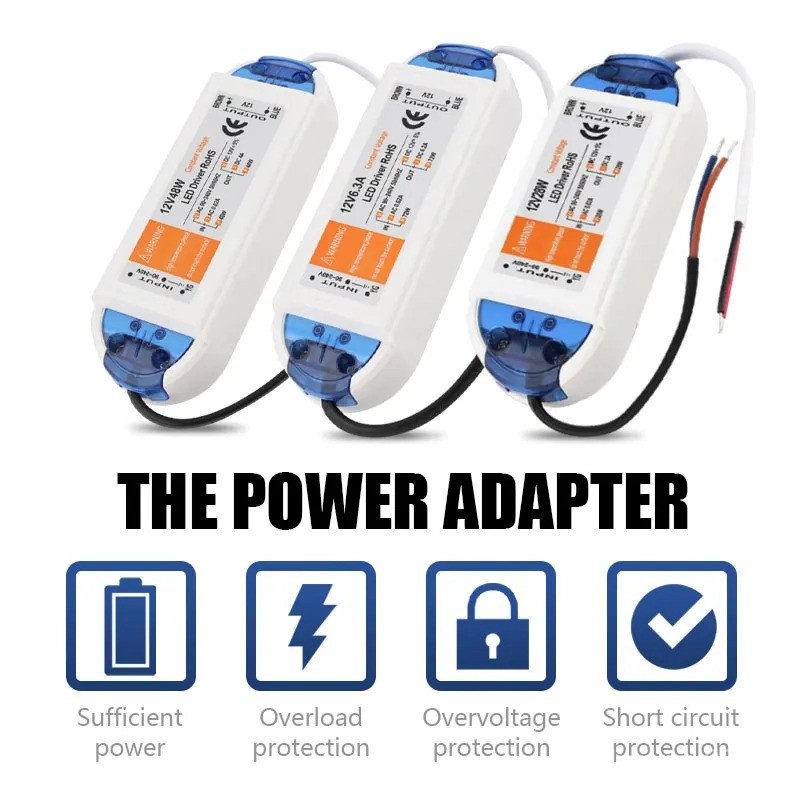 DC12V AC 100-240V LED Driver Power supply18W 28W 48W 72W LED Power transformer adapter 12 โวลต์ LED 