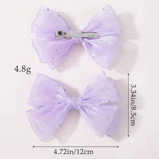 2pcs ลูกไม้หวานสาวชีฟองคลิปผมน่ารักโบว์คลิปผมเด็กเกาหลี Headwear ผมขายส่ง