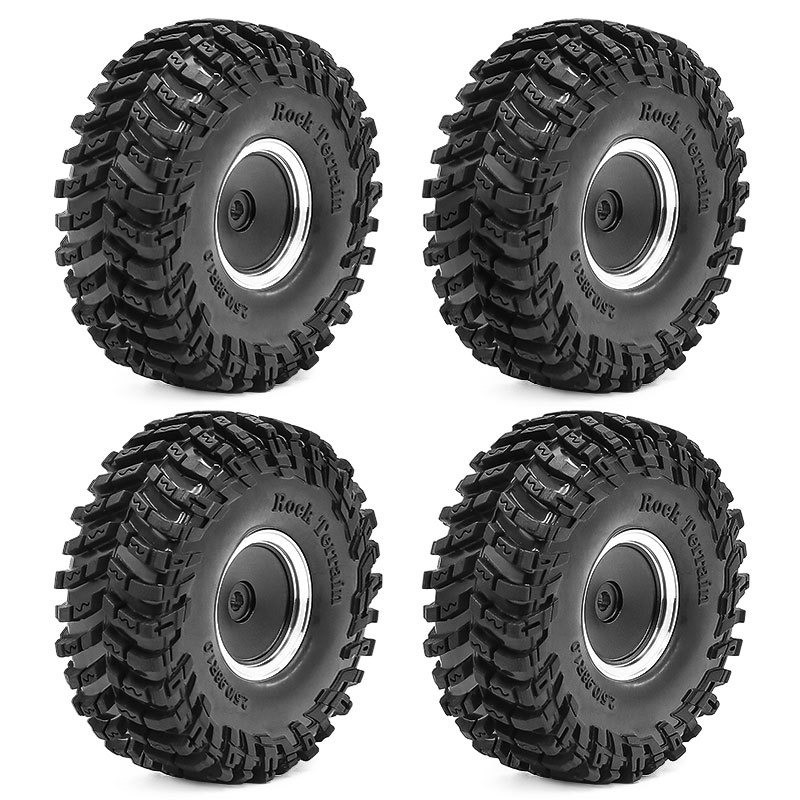 1/18 TRX4M SCX24 FMS Ascent-18 ชุดยางและล้อขนาด 1.0 นิ้วสําหรับรถยนต์ปีนเขา, ล้ออลูมิเนียม SCX24 D31