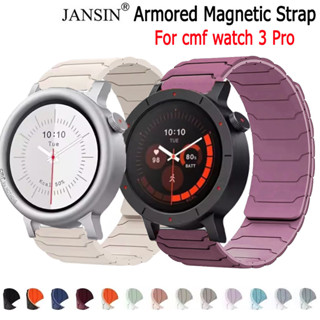 ซิลิโคน สําหรับ cmf watch 3 Pro กีฬาสายรัดข้อมือแม่เหล็กสําห…