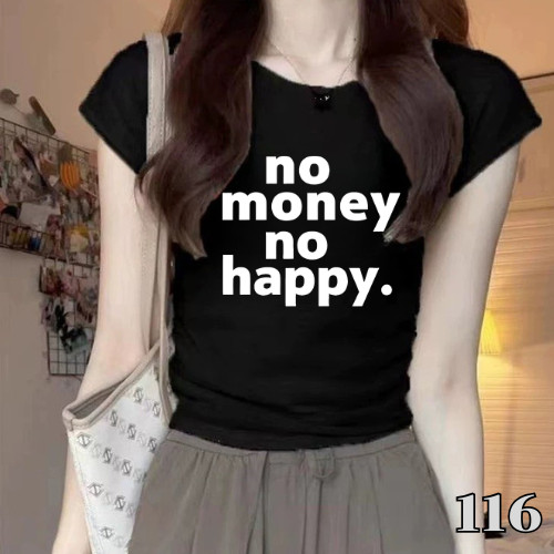 งานมาใหม่ มาเเเรง no money no happy ความหมายเฟียสๆ ผ้าคอตตอนไม่หนาไม่บางจนเกินไป พร้อมส่งค่า