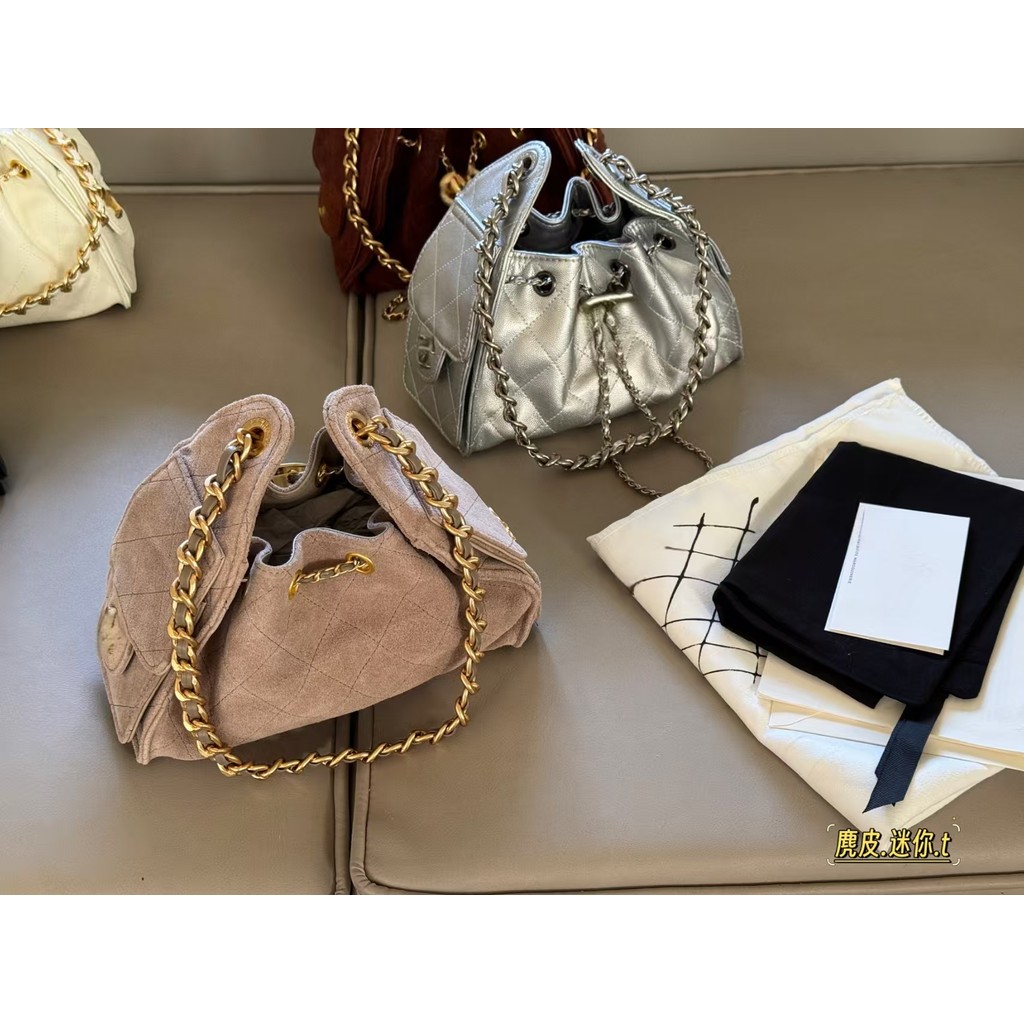 แฟชั่น 25C Hobo Hippie Underarm Bag Mini Bucket Bag 22cm 261864 - รูปที่ 2