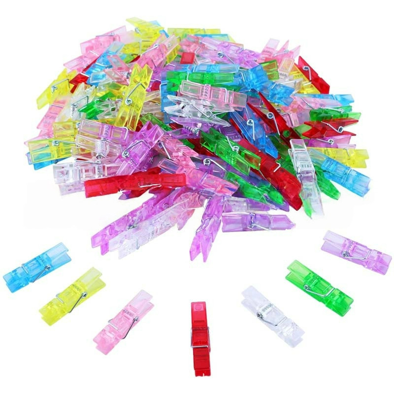 50ชิ้น2.5 3.5 4.5เซนติเมตรที่มีสีสันโปร่งใสพลาสติก ไม้หนีบผ้า สีขาวขนาดเล็กคลิป ทําเอง ตกแต่งภาพคลิปโคมไฟอุปกรณ์เสริมคลิป