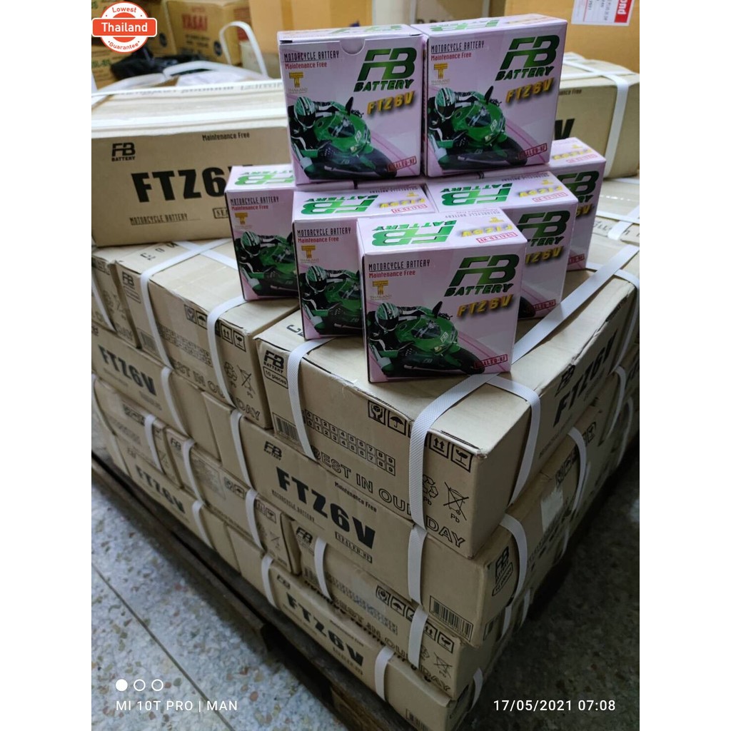 เเตเตอรี่ FB รุ่น FTZ6V แตแท้ติดรถ HONDA YAMAHA PCX CBR PHANTOM 12V 5.3AH