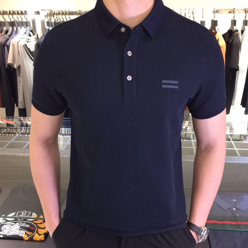 XES0 Zegna New Summer Short Sleeve Shirt T Men's Lapel Shirt polo Shirt for Young and Middle-aged Da