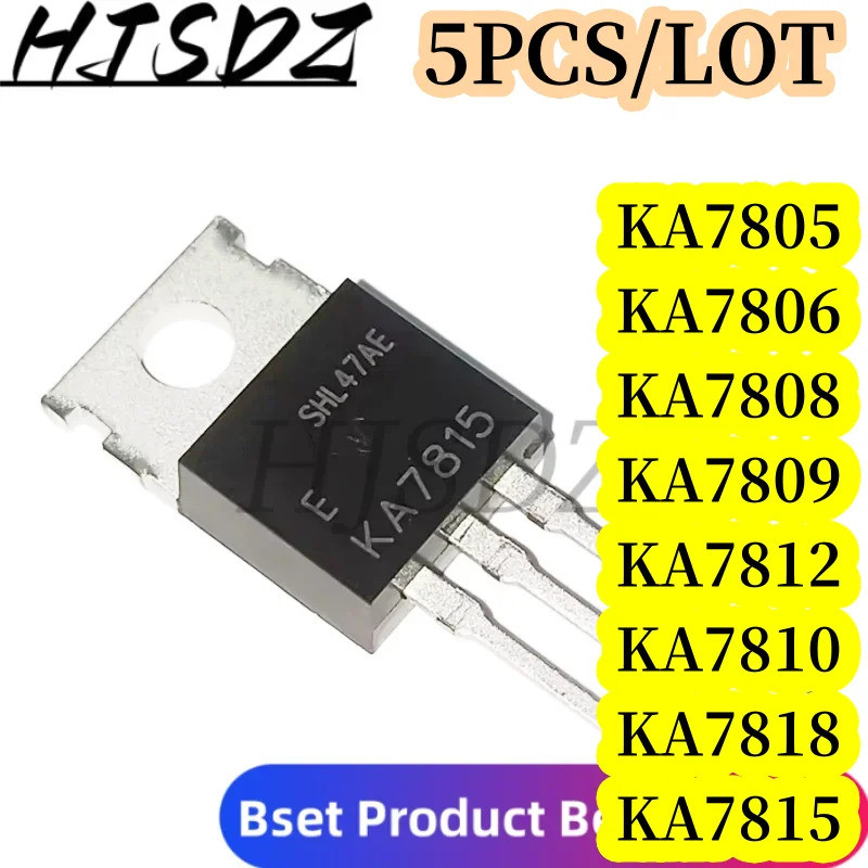 1-5PCS KA7805 KA7806 KA7808 KA7809 KA7812 KA7810 KA7818 KA7815 KA7824 TO-220 Field-effect ทรานซิสเตอ