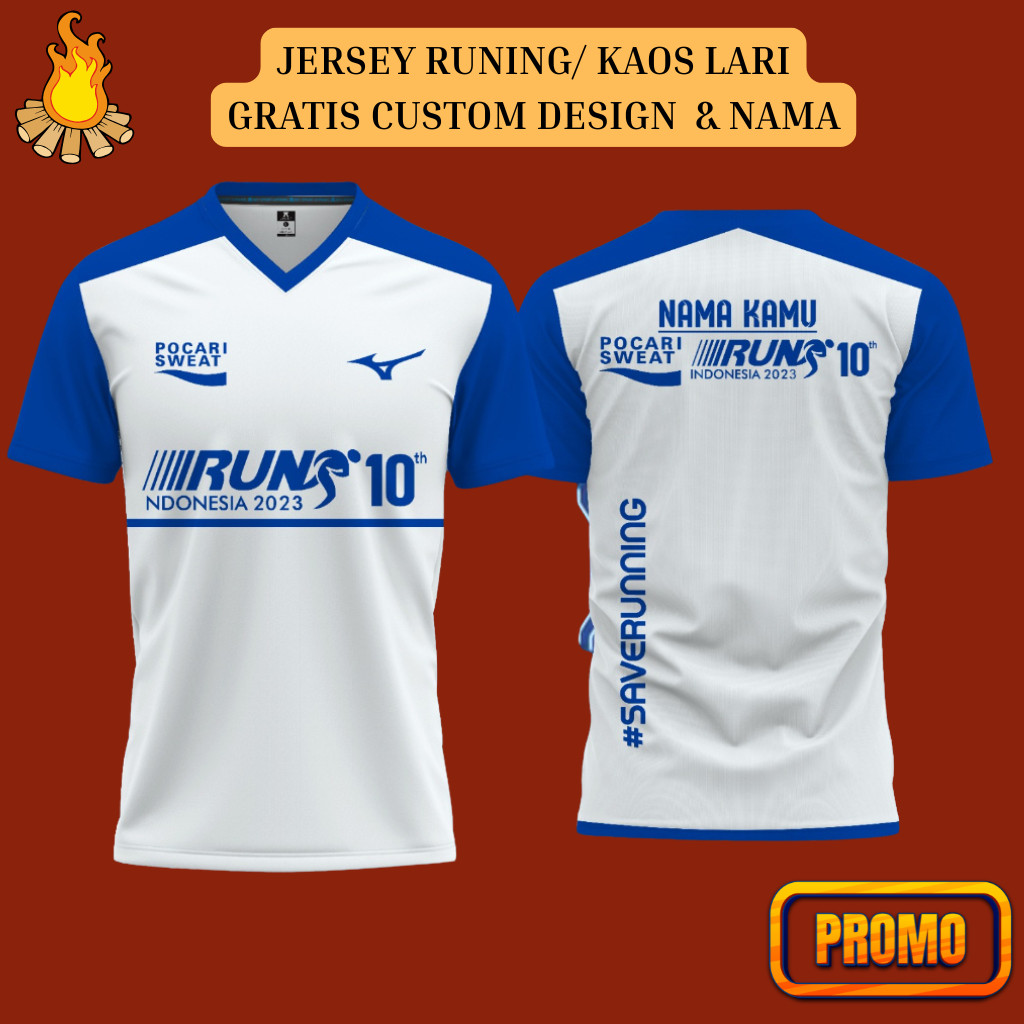 เสื้อกีฬาวิ่ง Pocari Sweat 2023 | เสื้อวิ่งแบบพอดีตัวพิมพ์ลายเต็มรูปแบบแบบกําหนดเอง