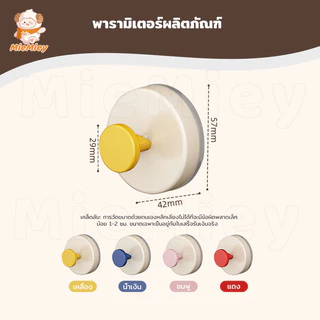 พร้อมส่ง📦ตะขอแขวนติดผนังทรงกลม แบบดูดติดผนัง ตะขอแขวนอเนกประสงค์ คละสี