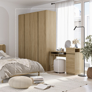SB Design Square ตู้เสื้อผ้า ขนาด 160 ซม. รุ่น Skift Light Wood (160x60x230 ซม.)  แบรนด์ SB FURNITURE