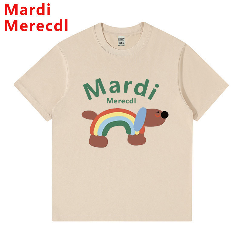 เสื้อยืดคู่รักแขนสั้น Mardi Mercredi ดีไซน์สร้างสรรค์ ผ้าฝ้ายแท้ ใส่ได้ทั้งชายและหญิง