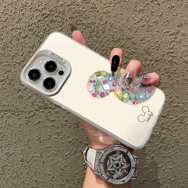 ดอกไม้ Mickey สําหรับ iPhone 17 16 16E 15 14 13 12 11 Pro Plus Max X XR Xs Max Air Border พิมพ์รวมทุกอย่าง Fullcover กล้องกันกระแทก MSCY ราคา ถูกที่สุด ดีลบีเคเค แกลเลอรีภาพที่ 4