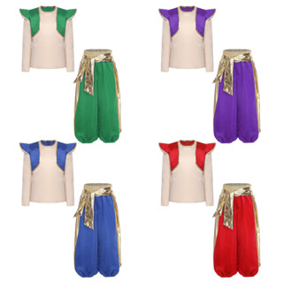 เด็กเด็กฮาโลวีนเทพนิยายอะลาดินอาหรับเจ้าชายโคมไฟเอลฟ์คอสเพลย…