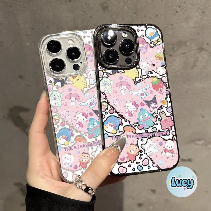 🍭Lucy🍭เคสไอโฟน เคสใสกากเพชร สำหรับ iPhone 11 16 pro max 13 12 14 15 promax 7 plus  เคสใสกันกระแทก วิจิตร Flash CryBaby