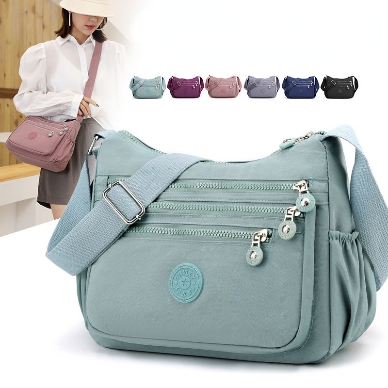 OK9 Messenger Bag Causal Women Shoulder Bag Multi Layer Nylon Bag
