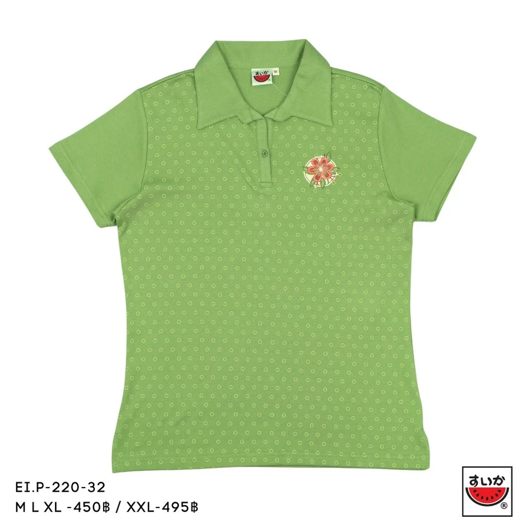 เสื้อยืดคอปกปีกนก แขนสั้น ลายดอกลีลาวดี SUIKA EI.P-220 thumbnail 6