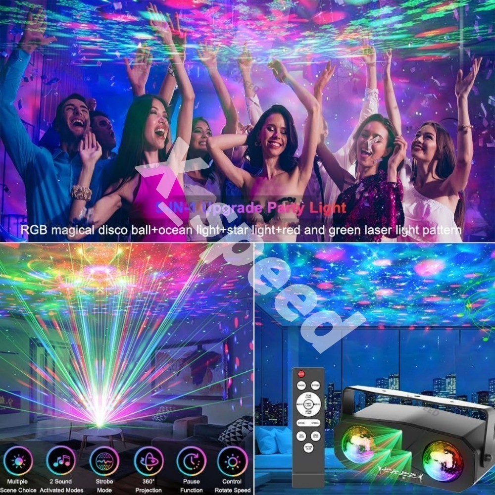 60 โหมดไฟ Led RGB ไฟดิสโก้ไฟเวทีการควบคุมด้วยเสียงไฟโปรเจ็กเตอร์เพลง ไฟดิสโก้ ไฟดีสโก้ Disco light Party Light - รูปที่ 5