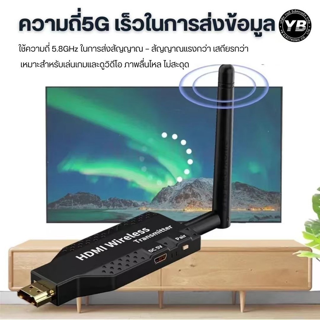 YB อุปกรณ์ส่งสัญญาณ HDMI แบบไร้สาย HDMI Wireless TX/RX