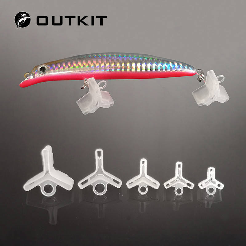 OUTKIT 20 ชิ้น/ล็อต ปกป้องเบ็ดปลายแหลมพลาสติกสำหรับเหยื่อปลา 5 ขนาด พร้อมเคสมากำเนิดและครอบคลุมหมวกความปลอดภัย