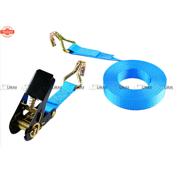 สายรัดของ Lift All รัดน้ำหนัก 900 กก. หัวล็อคเหล็ก ตะขอ J-HOOKS สายรัดโพลีเอสเตอร์