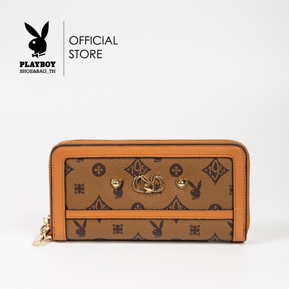 Playboy Glam Women's wallet bag กระเป๋าสตางค์ใบยาวผู้หญิง ST-WA242PB103 ดีไซน์ซิปรอบสกรีนโลโก้ มี 2 