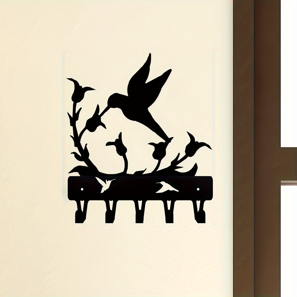 1 ชิ้นติดผนัง Hook Up Hummingbird Key Rack แขวนขนาดเล็ก 6 นิ้วกว้างเหล็กหัตถกรรม Rack Wall Art ตกแต่ง Hook