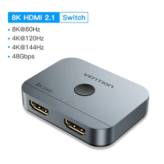 Vention HDMI Switcher 8K Bi-Direction 2.1 HDMI Switch 1x2/2x1 อะแดปเตอร์ 2 in 1 Out Converter สําหรับ PS4/5 กล่องทีวี HDMI Splitter