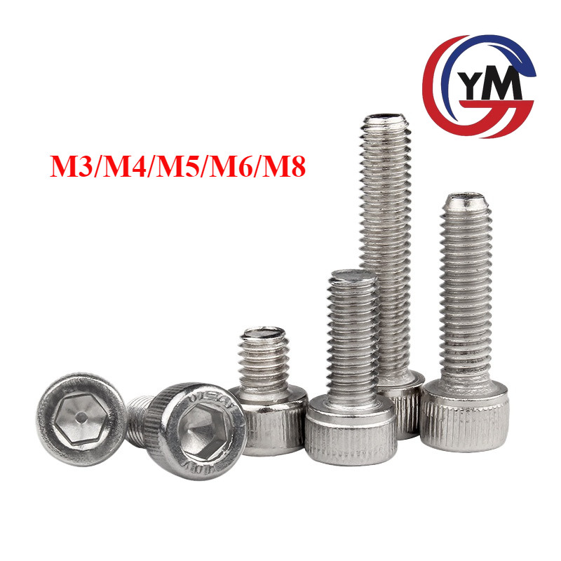 [XYMH-Y] M3/M4/M5/M6/M8 น็อต สกรู หัวจม สแตนเลส 304 เกลียวมิล ตลอด หยาบ / Hex Socket Head Cap Machine Screw SUS304