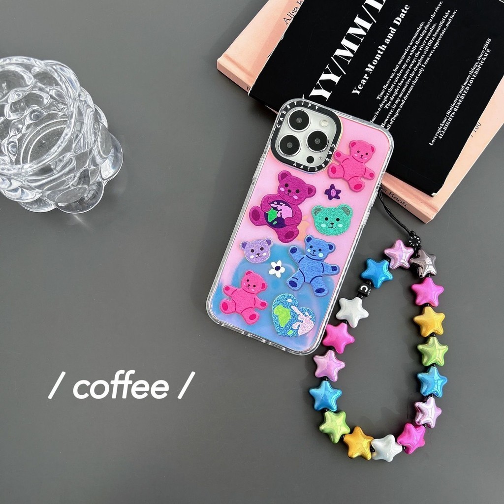 CASETiFY Lucky Star โทรศัพท์โซ่สี Star Lanyard กระเป๋าเป้สะพายหลังแขวนเครื่องประดับCASETiFY运星手机链条色星彩