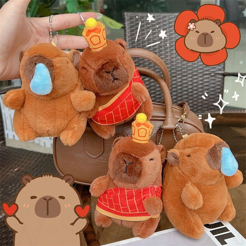 จี้ Capybara การ์ตูน - พวงกุญแจของเล่นตลก นุ่ม ถอดออกได้ สําหรับพวงกุญแจรถ กระเป๋า - พวงกุญแจตุ๊กตา Capybara - เครื่องประดับตุ๊กตาเดสก์ท็อป