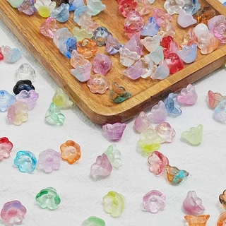 50ชิ้นลูกปัดแก้ว7x12มิลลิเมตรลิลลี่ของหุบเขาหลวมลูกปัดดอกไม้ชนิดหนึ่งดอกตูมระฆังดอกไม้ระฆังทําเองเครื่องประดับกิ๊บลูกปัดวัสดุ
