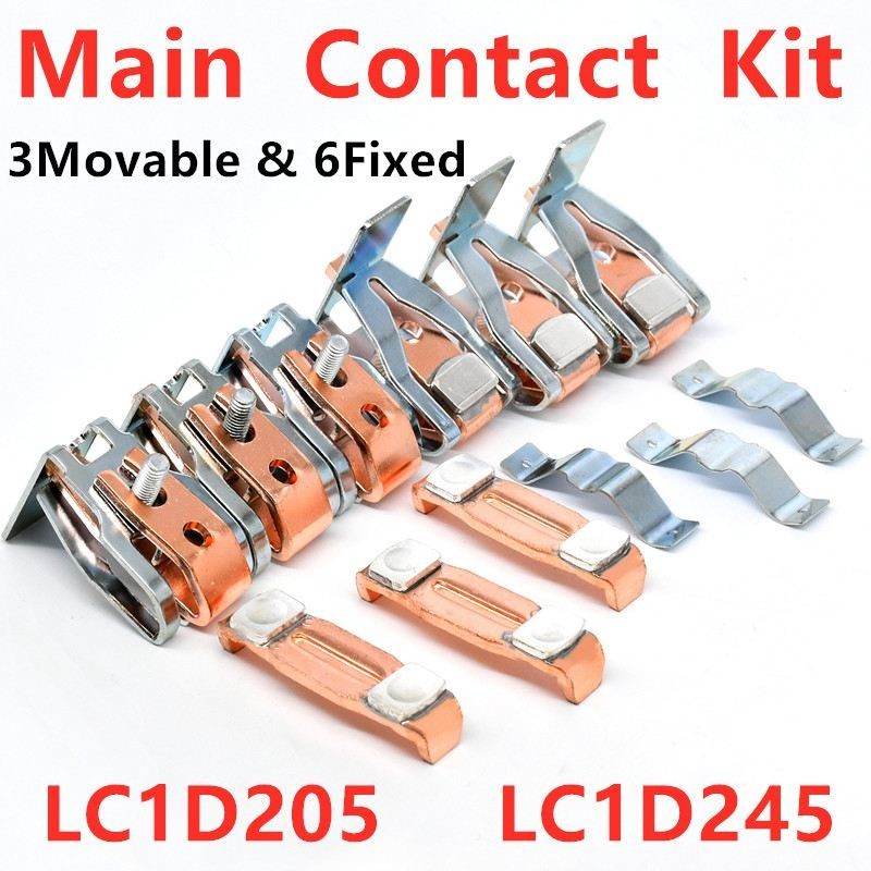 ❂Main Contact Set For LC1D205 LC1D245 LA5FG431 Contactor Contact Kit Moving And Fixed Contacts LC1-D