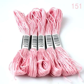 5 Skeins ด้าย DMC 150-326 ปักครอสติส 8 เมตร พรีเมี่ยมสีรุ้งเย็บปักถักร้อยไหมขัดฟัน