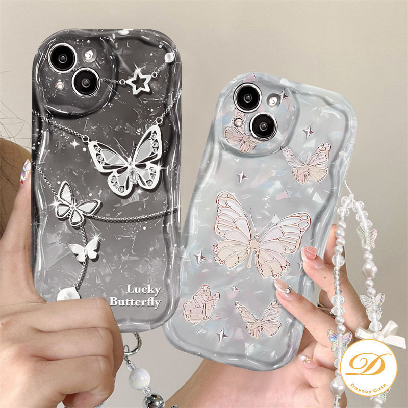 แฟนตาซีโซ่เงินโลหะผีเสื้อ Star Soft Case สําหรับ OPPO A38 A58 A15 A17 A57 A54 A16 A77 A18 A78 A12 A7